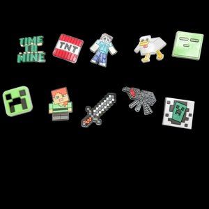 Bundle  Lot Ten Minecraft Croc Shoe Charms